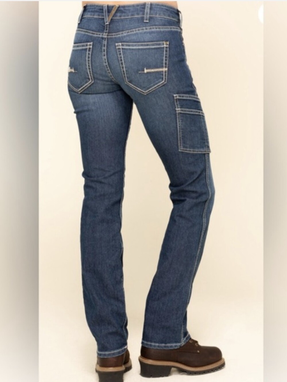 Ariat Rebar Mid Rise Durastretch Night Ride Riveter Work Straight Jeans 32S